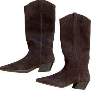 Steve Madden Women’s Brown Suede Leather Dollie Western Boot New Size 8.5